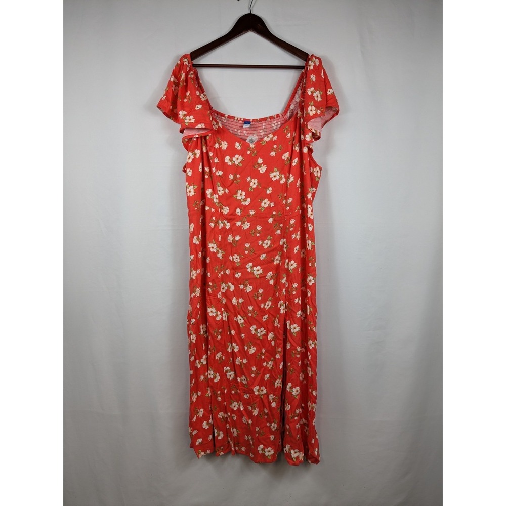 Old Navy Floral Maxi Dress Babydoll 3X Smocked Boho Cottage Prairie Country 2873 - Picture 1 of 8